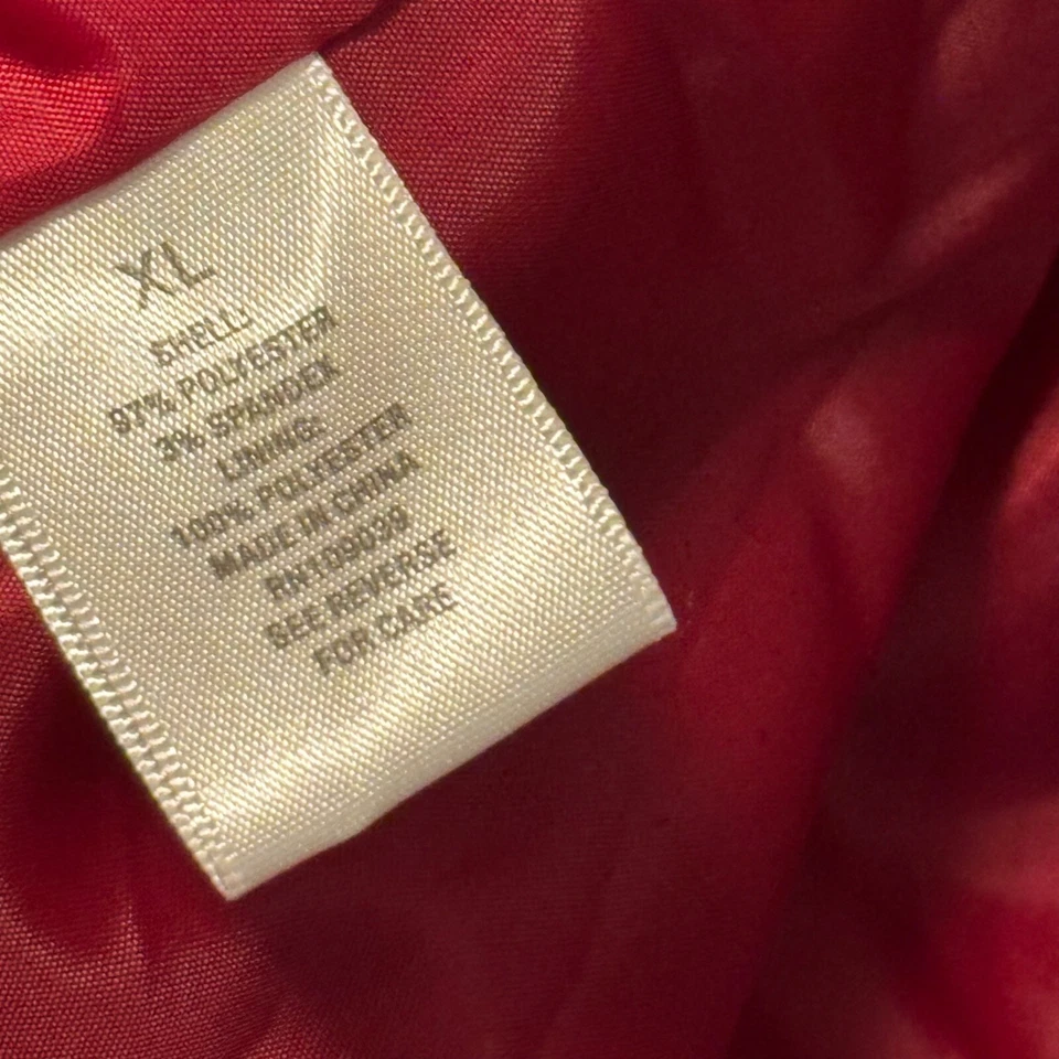 Chaqueta Blazer Roja Dressbarn Para Mujer Borde con Volantes Frente Abierto XL Poliéster Foto 4 de 4