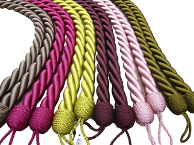 2 LARGE CHUNKY Rope Tie Backs - Per pair - HB552 Fabric Cable Cord TieBacks 82cm