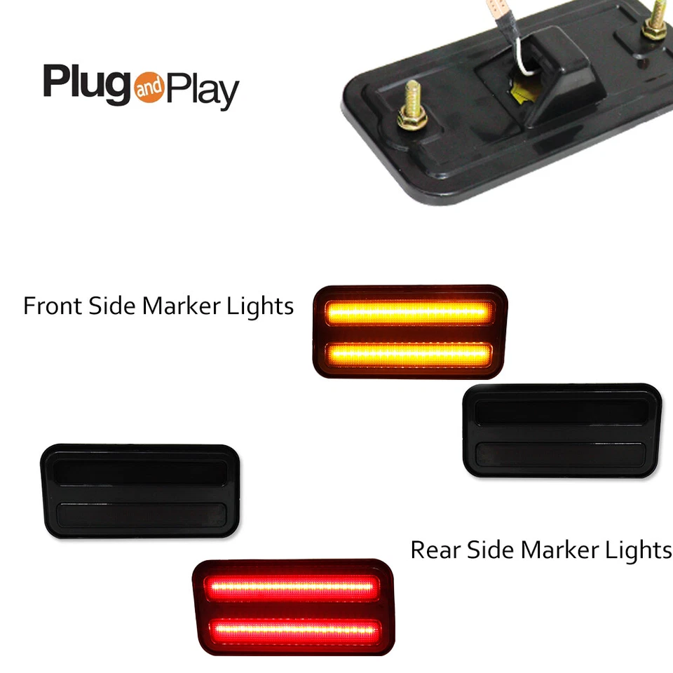 Lámparas marcadoras laterales LED rojas ámbar delanteras traseras LED para lente de humo Pontiac Firebird 70-81 Foto 2 de 4