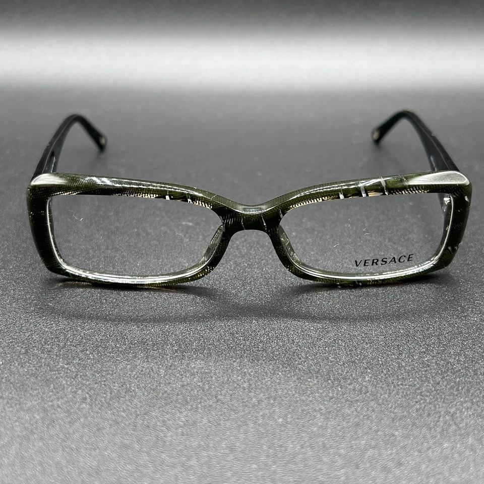 Versace MOD 3119 834 Marco de Anteojos Rayas Oliva Flex Italia 53-15-135 Pantalla Foto 2 de 4