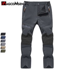 Mens Hiking Pants Water-Resistant 5-Pockets Cargo Elastic Waist Sport Work Pants