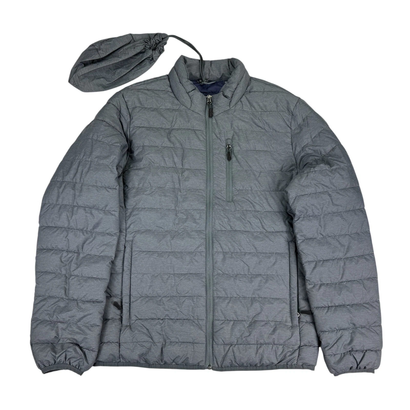 Club Room Mens Quilted Packable Puffer Jacket Gray S