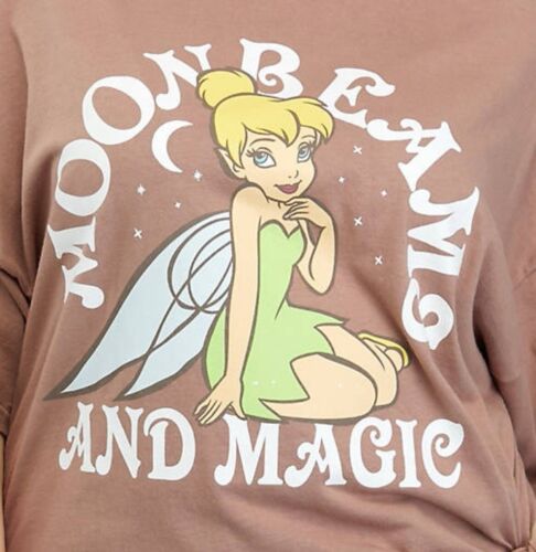 Camiseta de mujer Tinker Bell 'Moonbeams & Magic' talla grande manga corta color topo 1X 🆕 - Imagen 3 de 4