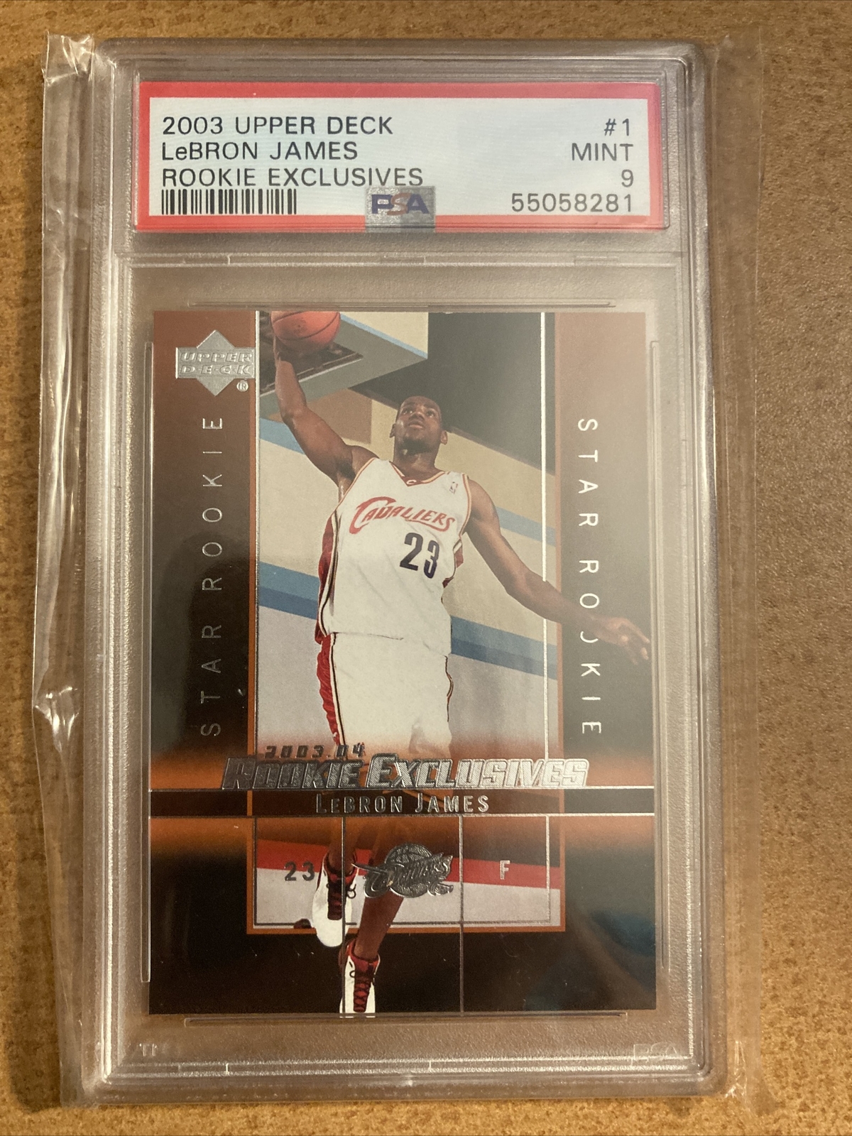 2003-04 Upper Deck Lebron James UD Rookie Exclusives RC #1 PSA 9 Cavaliers  MINT