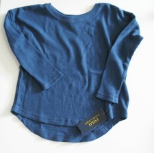 Polo Ralph Lauren Girls Waffle Knit Top Federal Blue Sz 6 - NWT