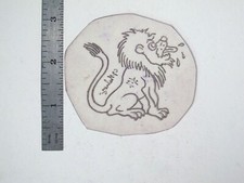 vtg 1960s 1970s Tattoo acetate stencil Cartoon Lion Profile signed LT1