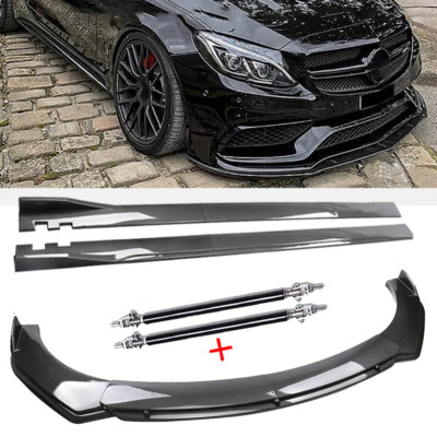 Front Lip Chin Bumper Spoiler Carbon Fiber For Mercedes-Benz C180 C200 C230