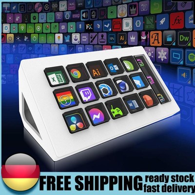 For StreamDeck Controller Visual Keyboards 15 LCD Macro Keys Studio Controller