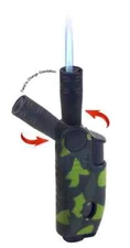 Jet Torch Refillable Butane Adjustable Flame Cigar Lighter W/ Adjustable Nozzle