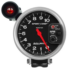 Autometer 3904 Gauge Tachometer 5in. 10k Rpm Pedestal W Ext. Shift-lite