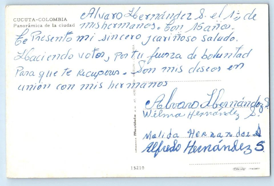 Cúcuta-Colombia Postcard Panoramic View of the City c1950’s Vintage Posted Foto 2 de 2