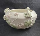 Lenox Floral Frog Bowl Fine Ivory Porcelain China 24 kt Gold 2001