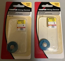 SEALED 2 (Two) Cooper Socket Bulb Flasher Buttons for Lighting. NEW In the Pack.