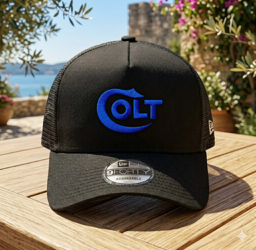 COLT Embroidered Patch on Richardson 112 Trucker Hat Snapback Black