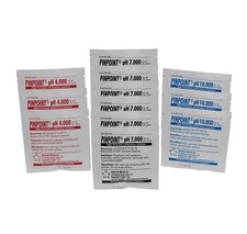 High-Precision pH Calibration Fluids Kit - 12 Packets, Ready-to-Use Solutions