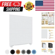 Window Blinds Cordless No Drill Cut to Size Clip On Stick On Self Adhesive Te...