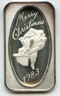 1983 Merry Christmas Santa 999 Silver 1 oz Art Bar Ingot Medal Dahlonega - P218