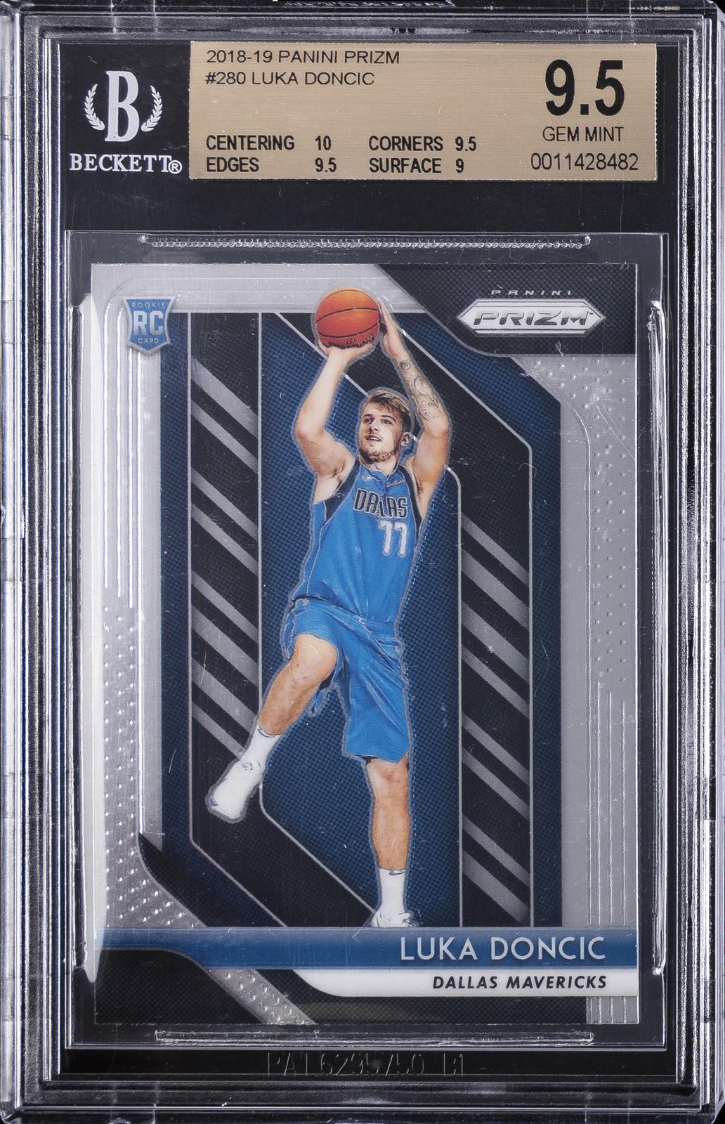 2018 PANINI PRIZM SILVER PRIZM #280 LUKA DONCIC ROOKIE RC BGS 9.5