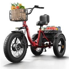 Electric Trike for Adults 960W, 36V 15AH Folding Ebike 50 Miles 20" Fat Tire