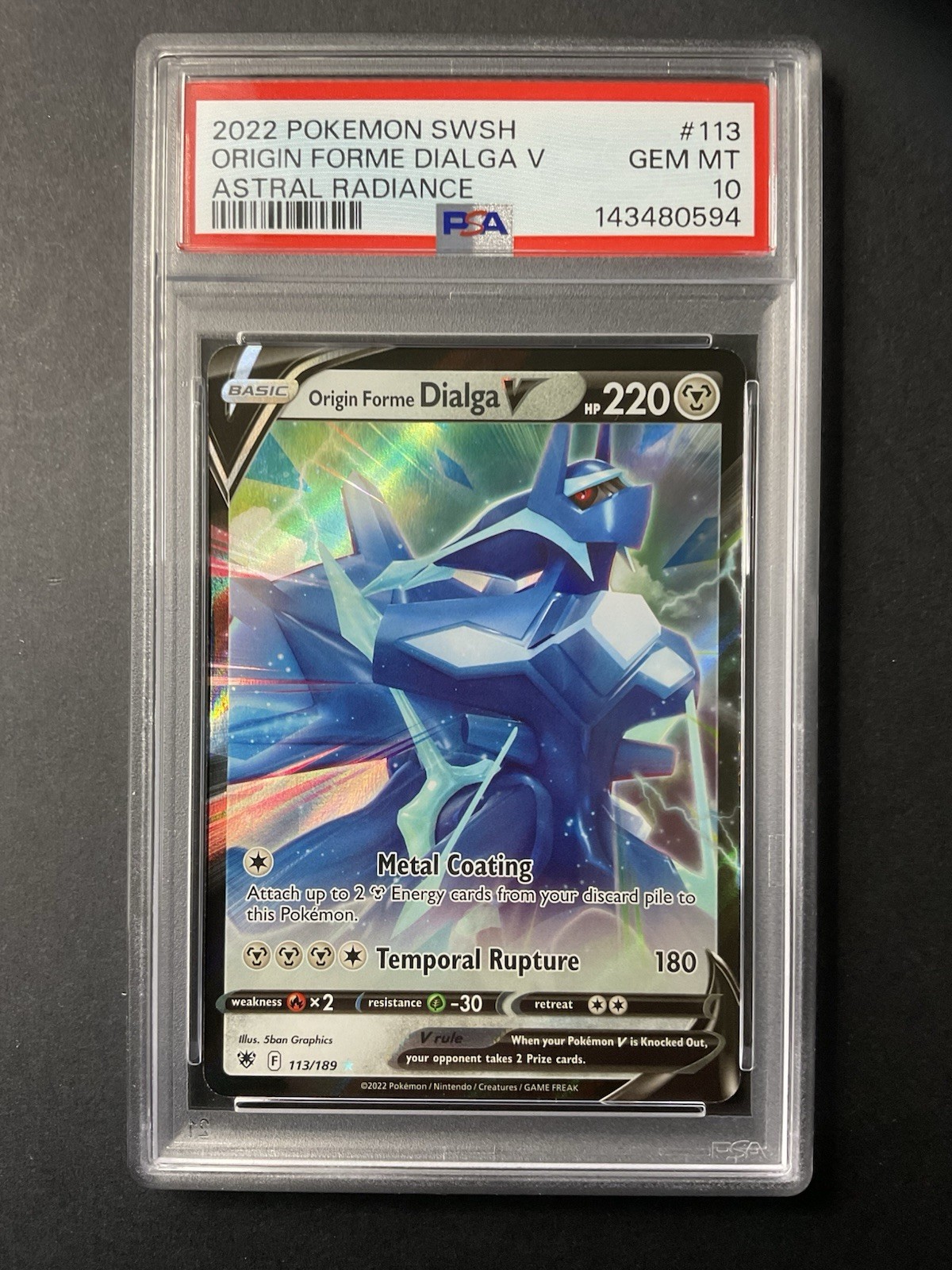 Origin Forme Dialga V 113 PSA 10 2022 Pokémon SWSH EN Astral Radiance 