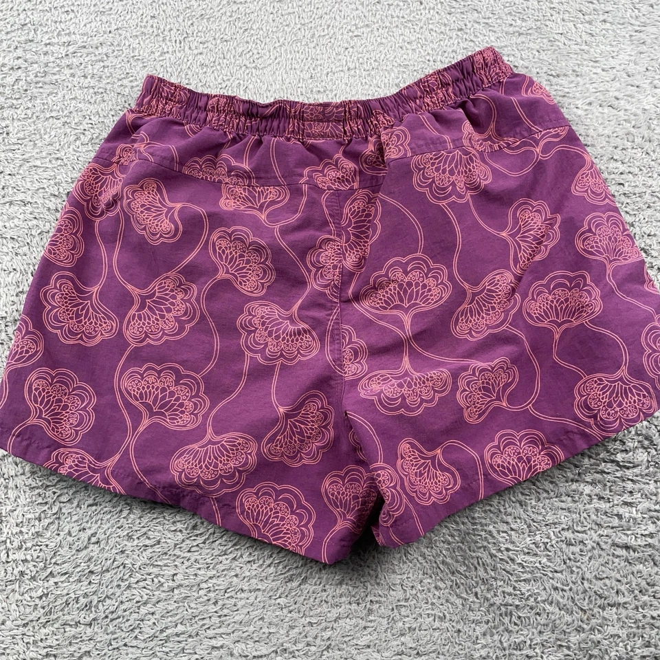 Patagonia Baggies Shorts Womens Small Purple Floral Print Swim Drawstring - Image 3 of 4