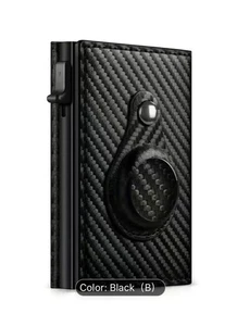 Wallet for Men with AirTag Holder Slim Minimalist RFID Blocking Trifold Wallet