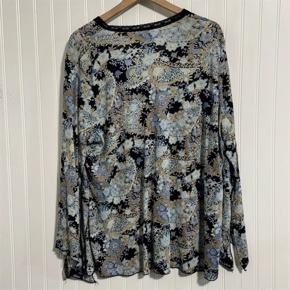 Jeans Vintage Y2K Venezia Talla Grande 22/24 Imitación Envoltura Floral Top Encaje Borde Boho Foto 3 de 4