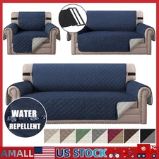Quilted Sofa Cover Water Resistant Nonslip Couch Slipcover Furniture Protector