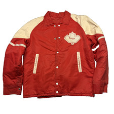 Vintage Canada Maple Leaf Jacket Mens XL Red Varsity Hockey Patch Patriotic 80s