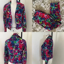 Joe’s Jeans Colorful Floral Corduroy  Women's Suit Separates Jacket and Jeans