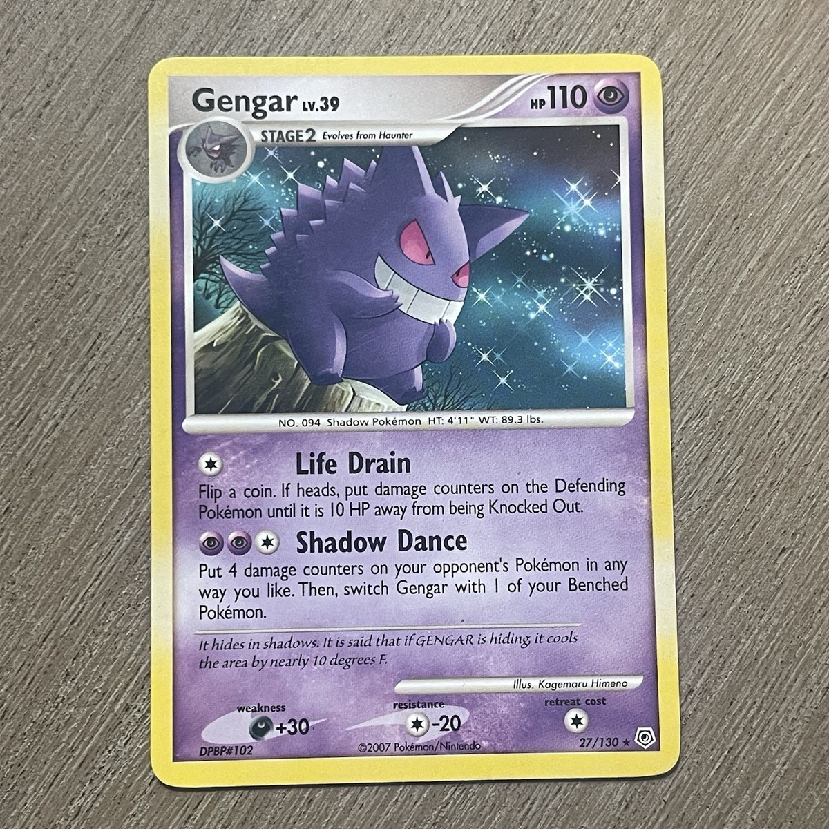 Gengar 27/130 Non-holo Pokemon Diamond And Pearl LP+ Vtg Trading