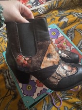 Poetic Licence Chelsea Patch Metallic Boots Size 5UK New Boxed 