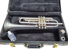 Bach Omega Silver Trumpet with Mouthpiece Valve Oil and Original Hard Case
