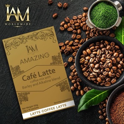 Amazing Cafe Latte Coffee Mix with Barley and Alkaline 1 Box