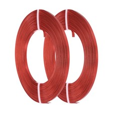 2 Roll Flat Jewelry Craft Wire, 3mm 18 Gauge Aluminum Craft Wire Red