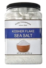 Olde Thompson Kosher Flake Sea Salt 5 lbs (2.27 kg Container) Mild Salt