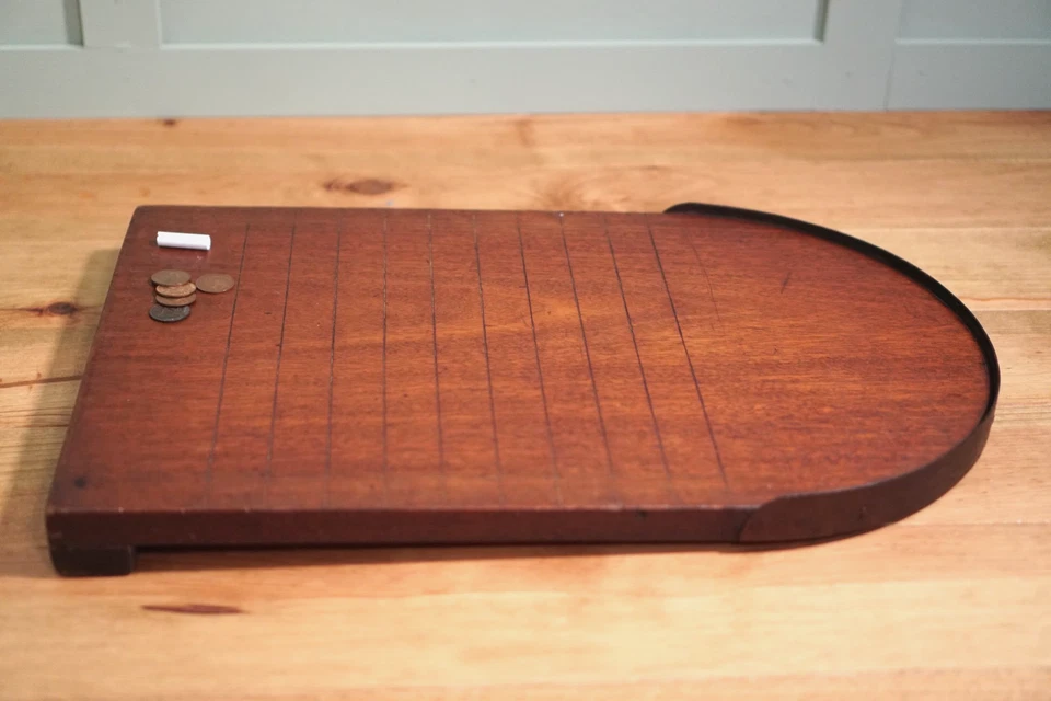 Antique Shove Ha'penny Half Penny Mahogany Wooden Board Game - Image 3 of 4