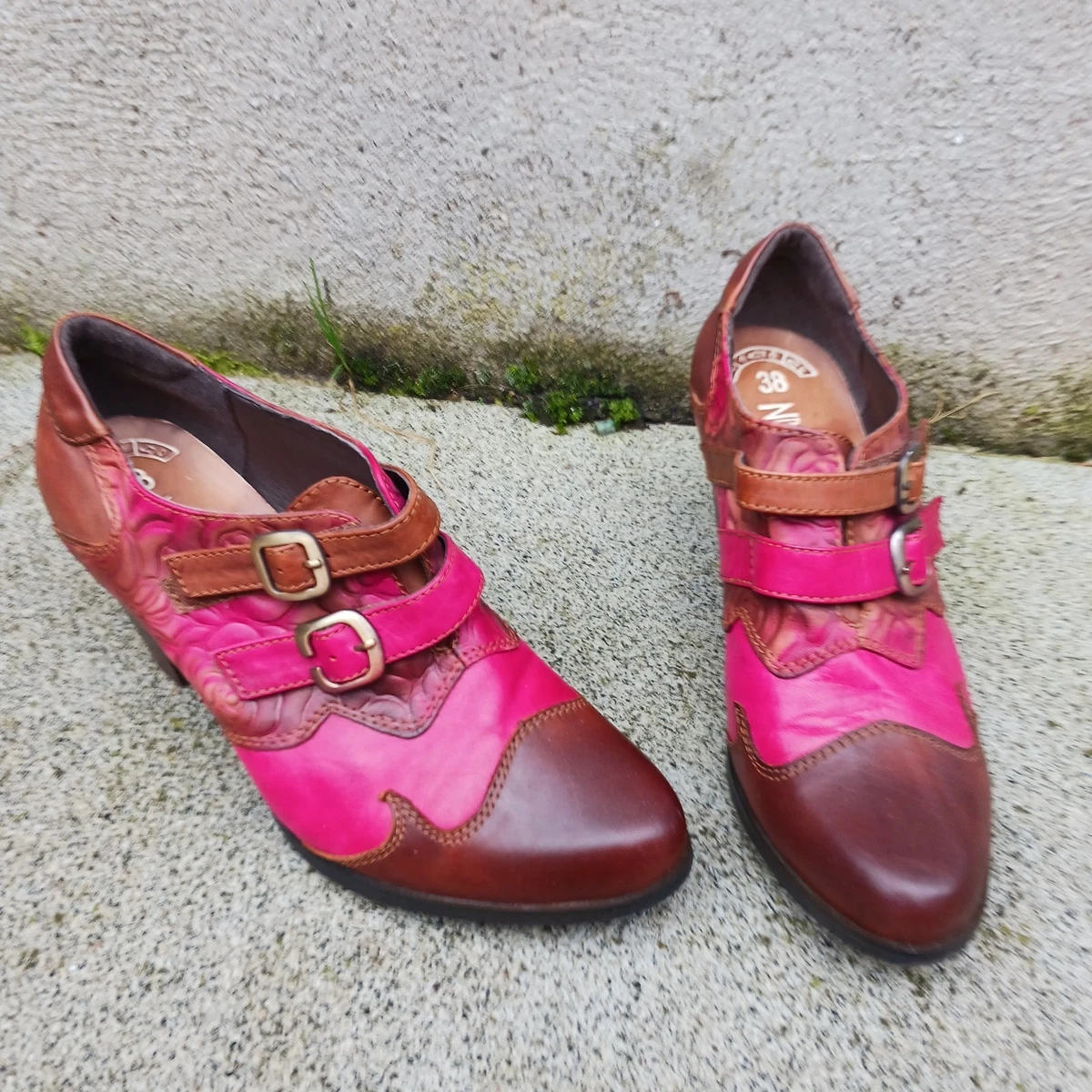 Escarpins DANIELE BERDINI Cuir Daim Rose Poudre - Talon +7cm - Pointure 38 - Italie