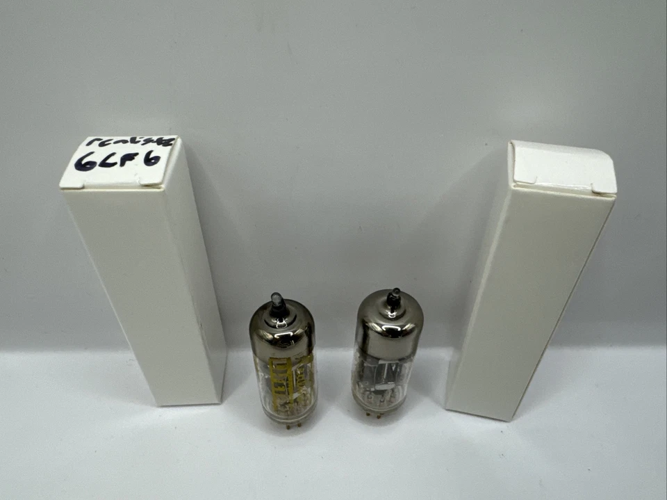 Par de prendedores dorados realistas 6CF6 reemplaza 6CB6 / 6AW6 / 6DC6 / 6DE6 / 6DK6 / 6HQ6 Foto 4 de 4