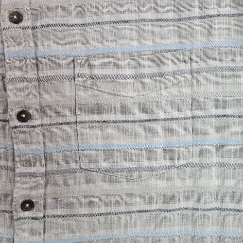 Boston Traders Shirt Mens XXL Short Sleeve Button Down Gray Striped - XXL - Picture 2 of 11
