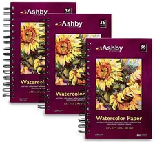 - 3 Pads 108 Total Sheets of Premium Quality Watercolor Paper 140lb 300 GSM. ...