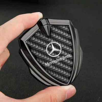 1PC 3D Metal Car Sticker Decals For Mercedes Benz Shield Shaped Badge Emblem New