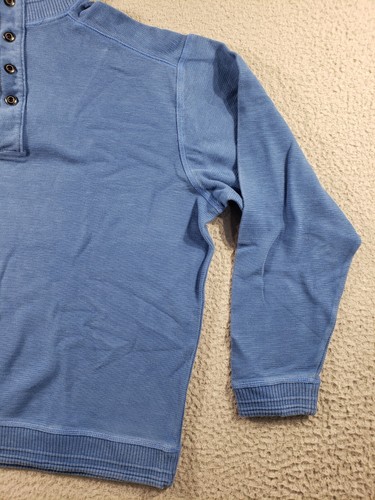 Tommy Bahama Suéter Para Hombre Medio Azul 1/4 Botón Pullover Sudadera Algodón - Imagen 3 de 11