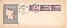 739 3c Wisconsin Tercentenary, Beverly Hills cachet on #10 cover [102359]