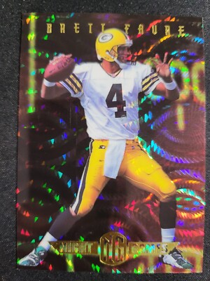 1997 Collectors Edge Brett Favre NIGHT GAMES GOLD PRISM /250 card #6 Packers