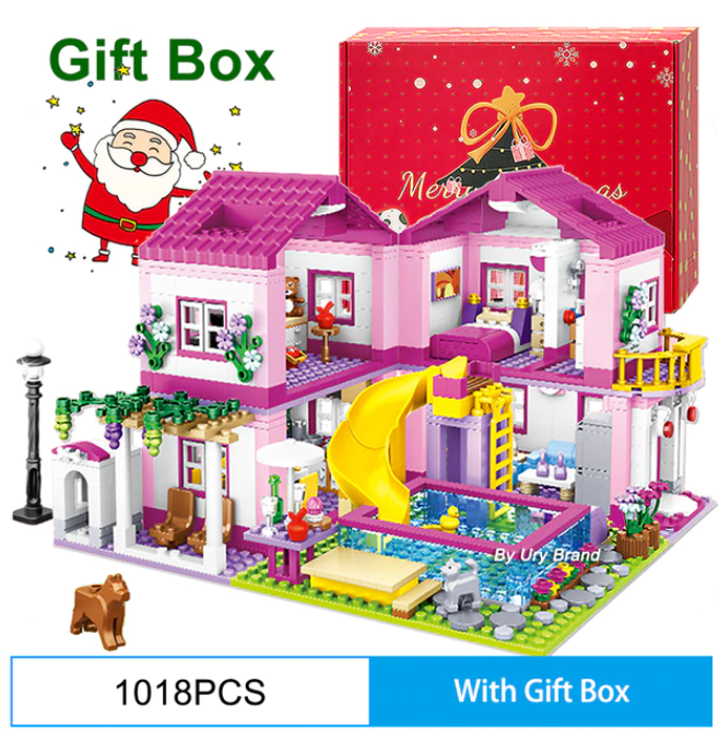 City House Summer Holiday Villa Castle Building Blocks Set for