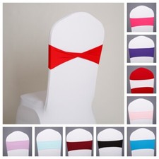 10/25/50 Spandex Elastic Solid Plain Chair Sashes Wedding Party Banquet Decor