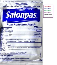 Salonpas Pain Relieving Patch 2.83 x 1.81 Lot of 20/40/60/80/100/120/140 Patches