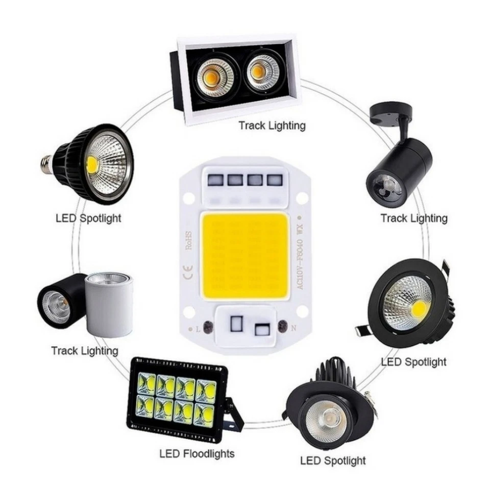 20W 30W 50W LED Floodlight COB Chip 110V 220V Input Integrated Smart IC Driver - Image 4 of 4