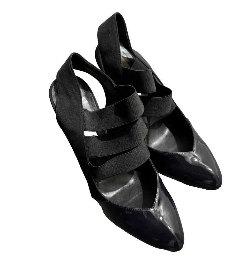 Stella McCartney 鞋 海军蓝和黑色漆皮绑带高跟鞋 37 码鞋 — 第 4/4 张图片